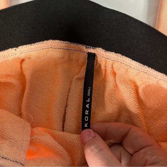 Koral Pompano Orange Size S Station Sweatpant Gym Fringe Dance Lounge Maximalism - Picture 3 of 8